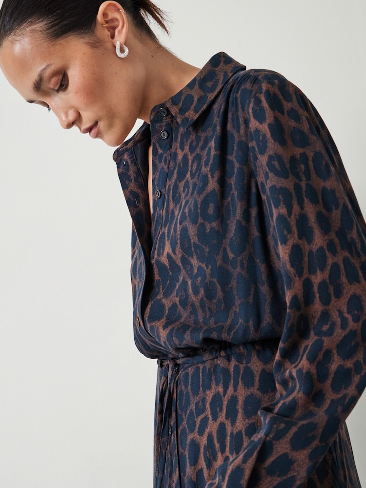 Hush Animal Print Rosey Midi Shirt Dress - Image 4 of 5