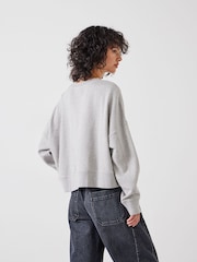 Hush Grey Oversized 100% Cotton Micaela Cropped Sweatshirt - Image 3 of 4