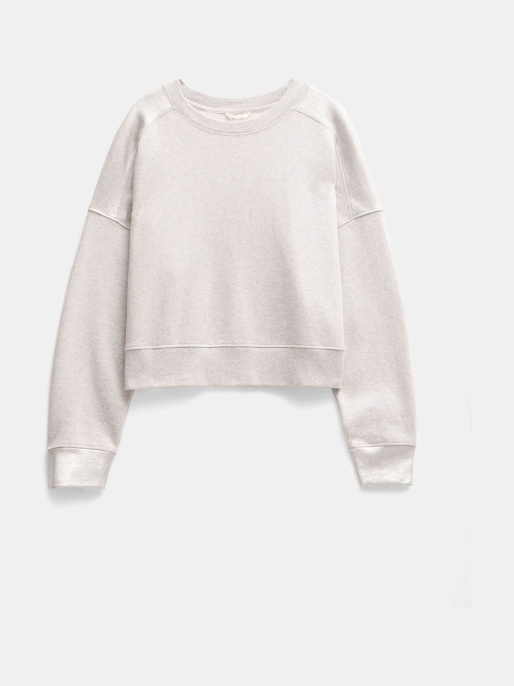 Hush Grey Oversized 100% Cotton Micaela Cropped Sweatshirt - Image 4 of 4
