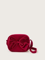 Monsoon Red Velvet Bow Bag - Image 1 of 3