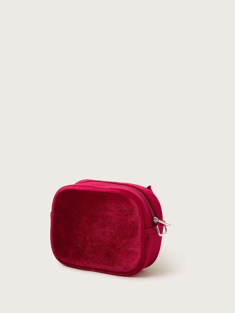 Monsoon Red Velvet Bow Bag - Image 2 of 3