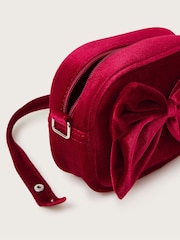 Monsoon Red Velvet Bow Bag - Image 3 of 3