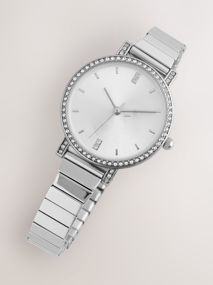 Silver Tone Sparkle Dial Expander Watch - Image 6 of 6