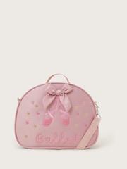 Monsoon Pink Embroidered Satin Ballet Shoe Bag - Image 1 of 4