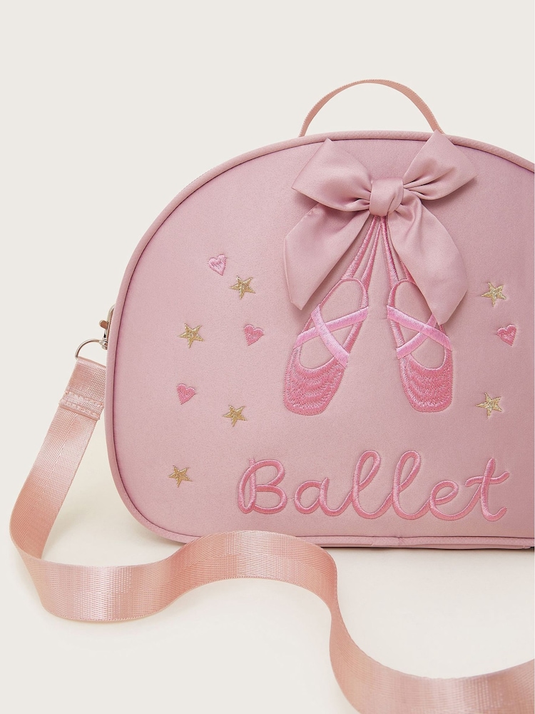 Monsoon Pink Embroidered Satin Ballet Shoe Bag - Image 4 of 4