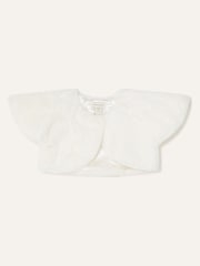 Monsoon Natural Baby Faux Fur Shrug - Image 1 of 3