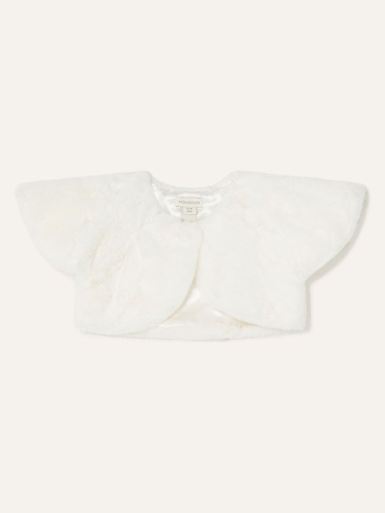 Monsoon Natural Baby Faux Fur Shrug - Image 1 of 3 Monsoon Natural Baby Faux Fur Shrug - Image 1 of 3