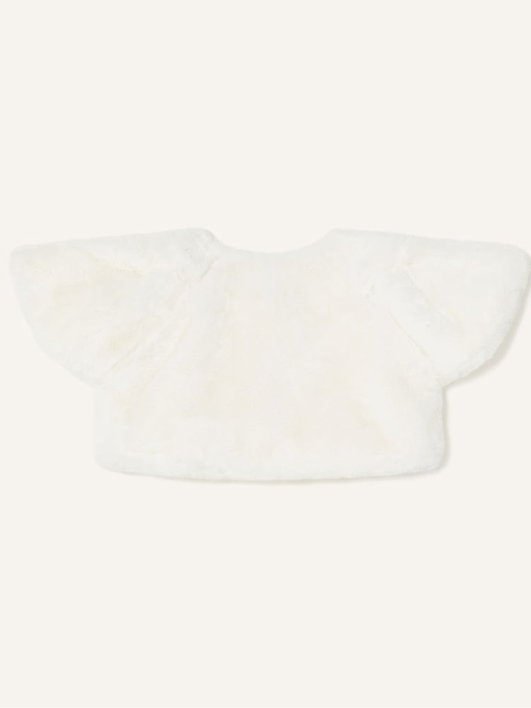 Monsoon Natural Baby Faux Fur Shrug - Image 2 of 3 Monsoon Natural Baby Faux Fur Shrug - Image 2 of 3