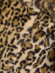 Monsoon Brown Leopard Print Faux Fur Coat - Image 4 of 4