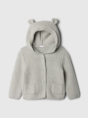siva - Gap Brannan Bear Soft Cotton Knit Cardigan (Newborn-24mths) - Slika 1 iz 2