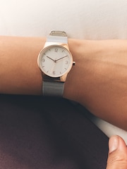Silver Tone/Rose Gold Tone Mesh Strap Watch - Image 1 of 6