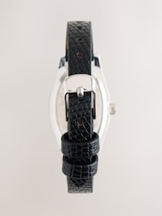 Black Croc Effect Oval Dial Watch - Image 4 of 5