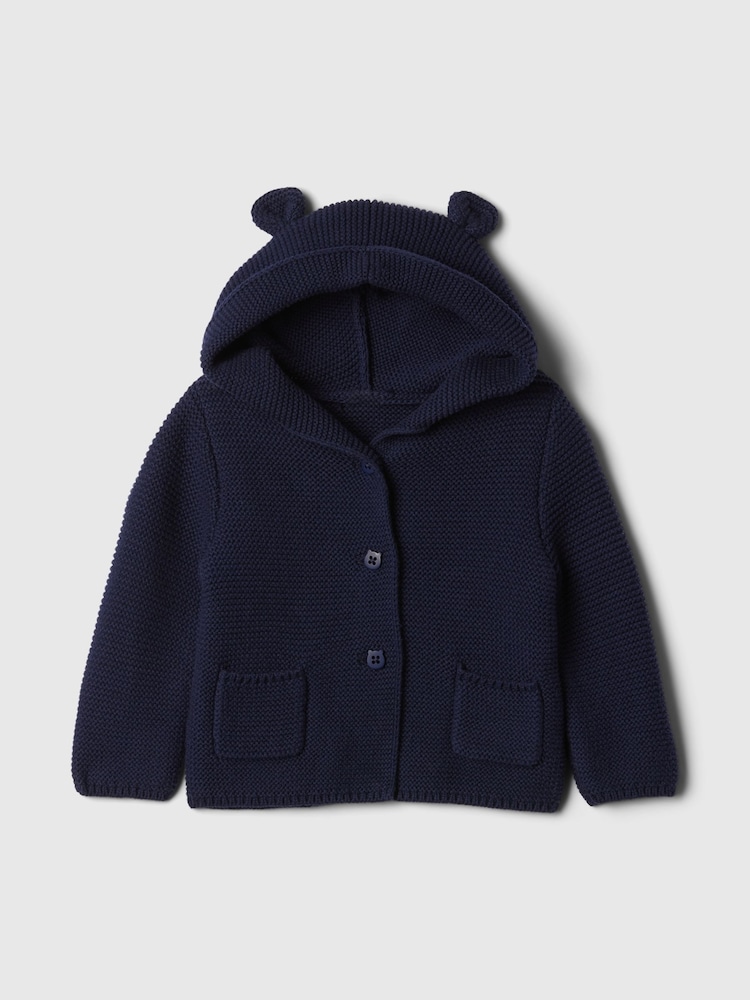 Gap Navy Blue Brannan Bear Soft Cotton Knit Cardigan (Newborn-24mths) - Image 1 of 2