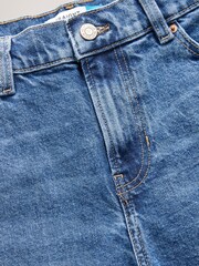 Dark Blue Mid Rise Ankle Straight Leg Jeans - Image 3 of 4