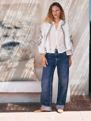 Mittelblau - Boyfriend Turn Up Jeans - Bild 1 von 5