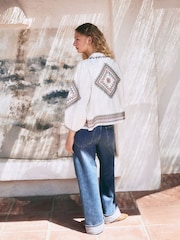 Mittelblau - Boyfriend Turn Up Jeans - Bild 3 von 5