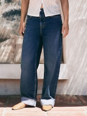 Mittelblau - Boyfriend Turn Up Jeans - Bild 4 von 5