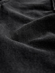 Washed Black Pintuck Wide Leg Denim Joggers - Image 6 of 7