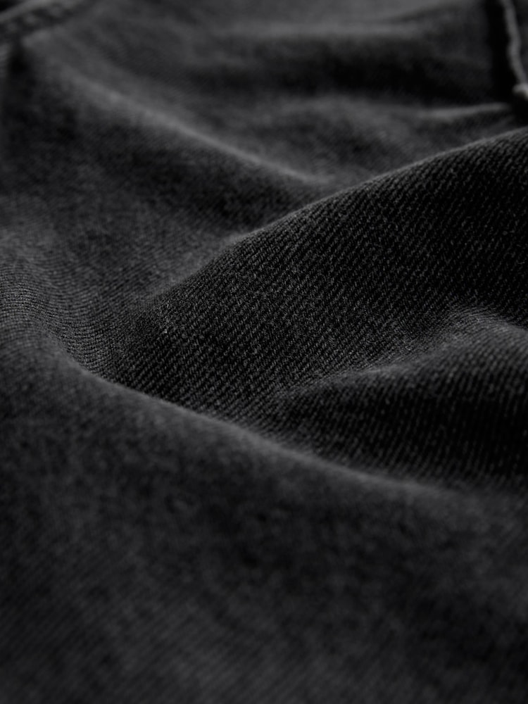 Czarny sprany - Pintuck Wide Leg Denim Joggers - Image 6 of 7