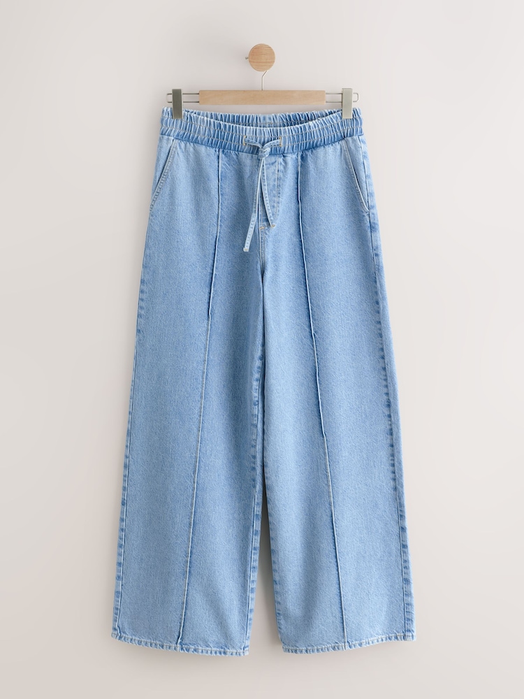 Bleach - Pintuck Wide Leg Denim Joggers - Image 1 of 3