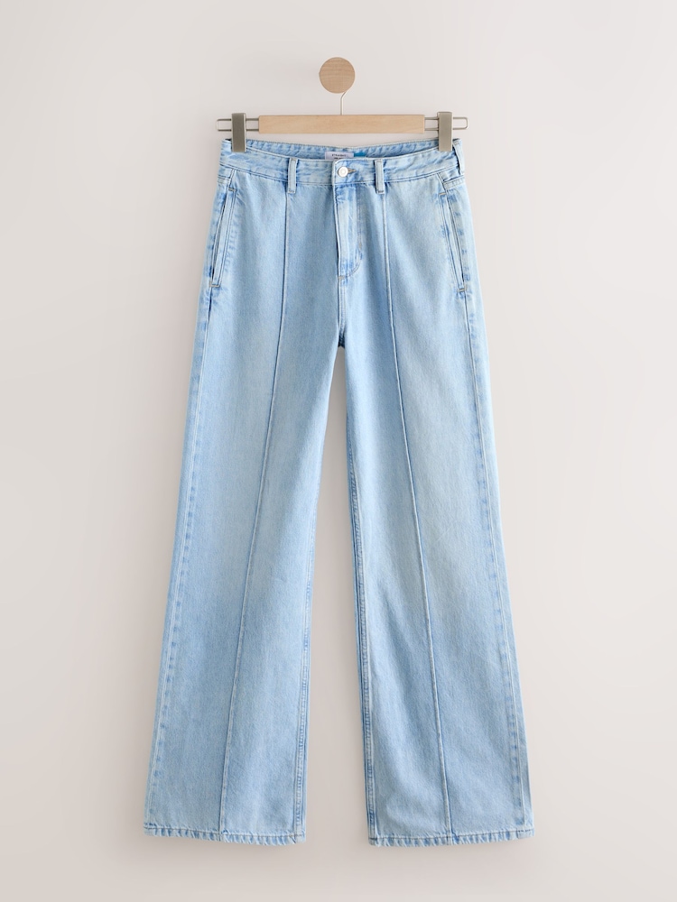 Bleach-Waschung - Seam Front Straight Leg 100% Cotton Jeans - Bild 1 von 3