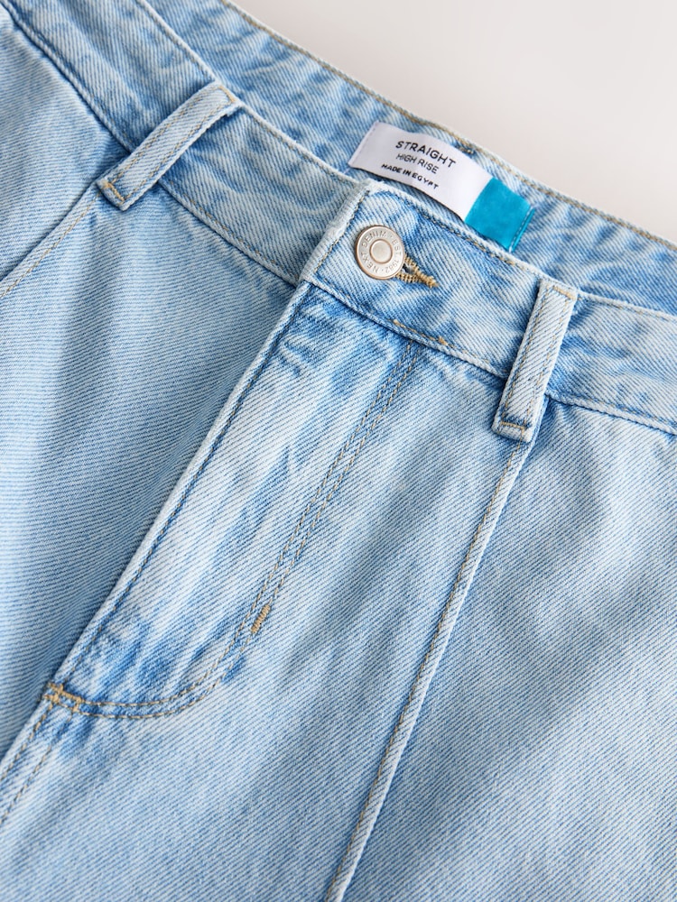 Bleach-Waschung - Seam Front Straight Leg 100% Cotton Jeans - Bild 2 von 3