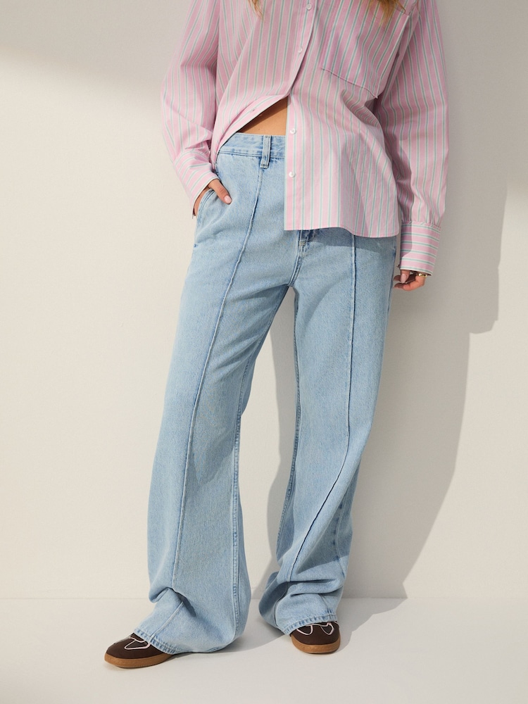 Bleach Seam Front Straight Leg 100% Cotton Jeans - Image 2 of 7 Bleach Seam Front Straight Leg 100% Cotton Jeans - Image 2 of 7