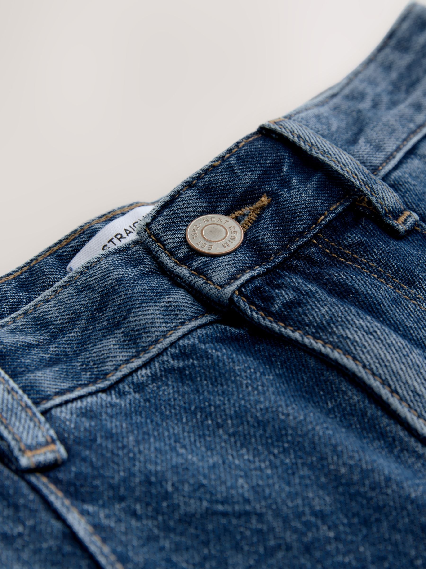 Buy Dark Blue Seam Front Straight Leg Jeans from Next USA