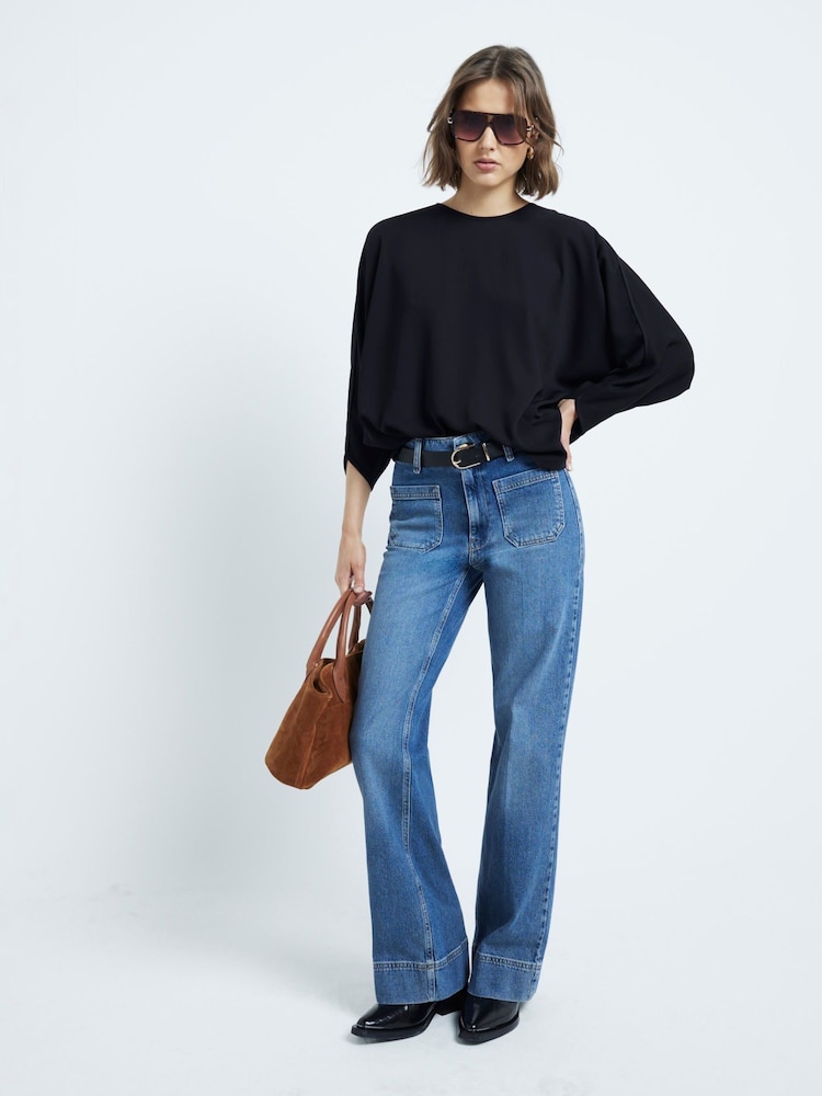 River Island Black Batwing Top - Image 2 of 6
