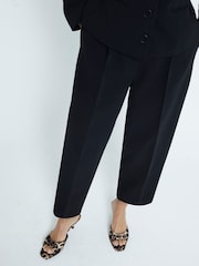 River Island Black Slim Petite Barrell Leg Trousers - Image 3 of 6
