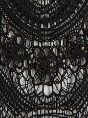 River Island Black Crochet 100% Cotton Tunic Dress - Image 6 of 6
