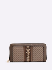 River Island Brown Monogram Stripe Purse - Image 1 of 5