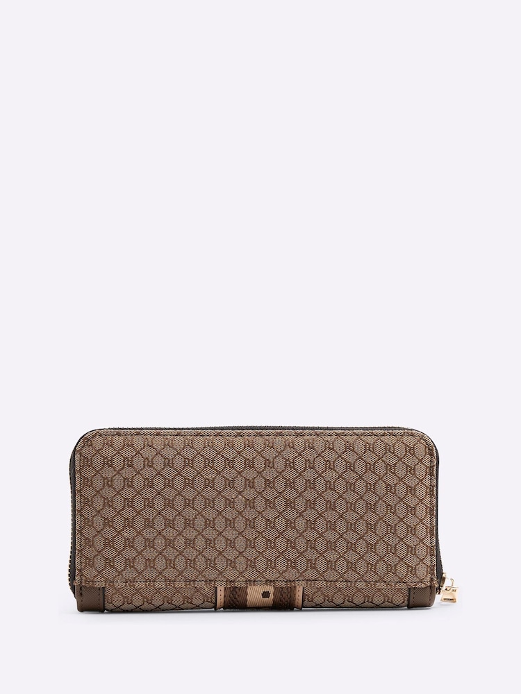 River Island Brown Monogram Stripe Purse - Image 2 of 5