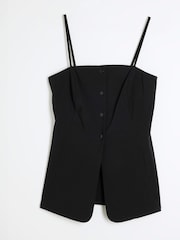 River Island Black Button Down Cami Top - Image 6 of 6