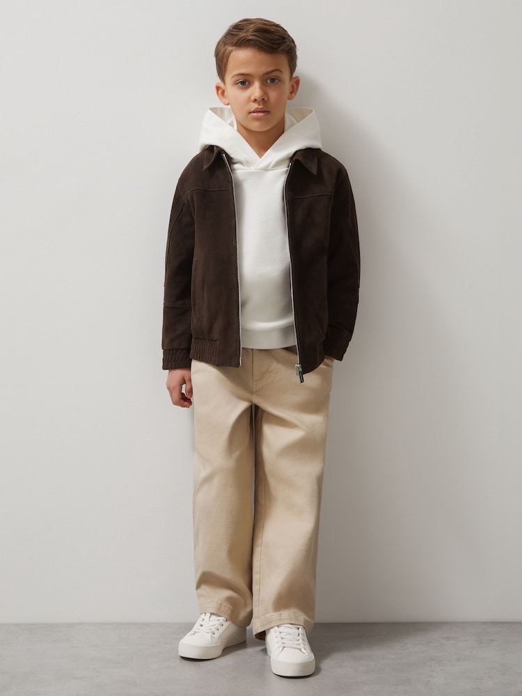 Reiss Rally Unisex Fit McLaren F1 Team Suede Bomber Jacket - Image 4 of 7