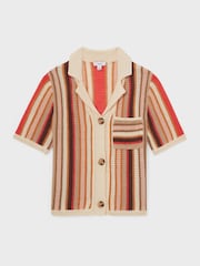 Reiss Coral Candy Striped Knit Shirt - Image 2 of 5