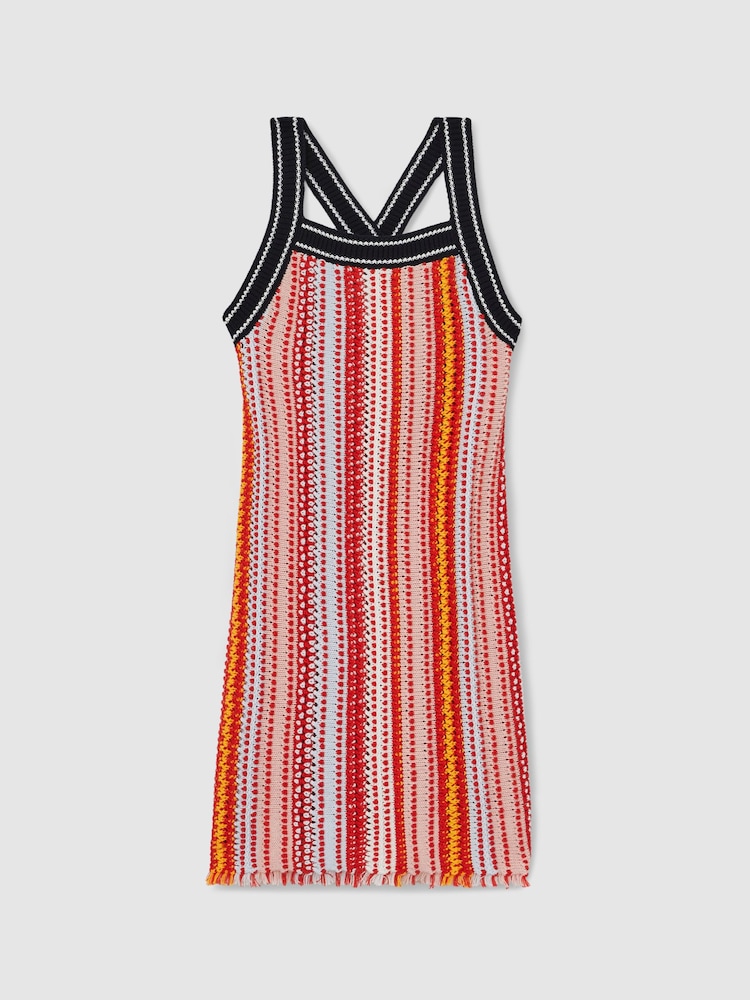 Reiss Amira Cotton Striped Knit Dress - Imagen 1 de 4