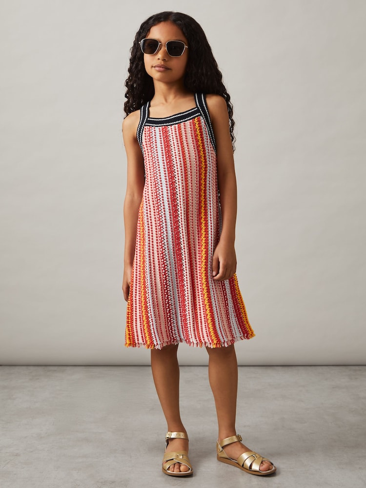 Reiss Amira Cotton Striped Knit Dress - Imagen 2 de 4