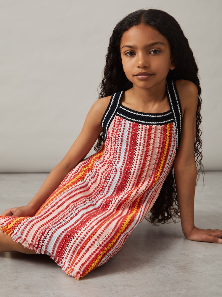 Reiss Amira Cotton Striped Knit Dress - Imagen 1 de 4