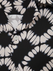 Reiss Black Multi Makarb Abstract Floral Print Cuban Shirt - Image 5 of 5