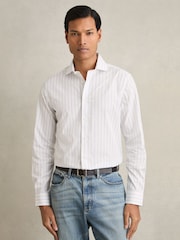 Reiss Blue/White Mayfair Cotton Cutaway-Collar Stripe Shirt - Image 1 of 6