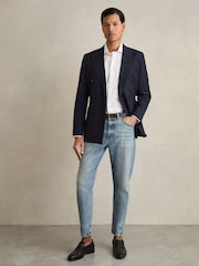 Reiss Blue/White Mayfair Cotton Cutaway-Collar Stripe Shirt - Image 3 of 6