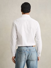 Reiss Blue/White Mayfair Cotton Cutaway-Collar Stripe Shirt - Image 5 of 6