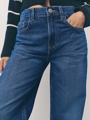 Denim Dark Blue Barrel Leg Jeans - Image 5 of 8