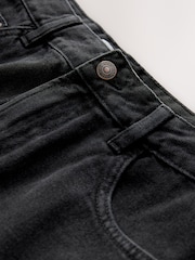 Washed Black Longline Jort Denim Shorts - Image 6 of 7