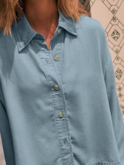 Mid Blue Denim Lightweight Long Sleeve Shirt - Image 5 of 8