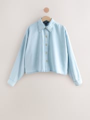 Mid Blue Denim Lightweight Long Sleeve Shirt - Image 6 of 8