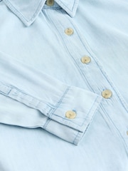 Mid Blue Denim Lightweight Long Sleeve Shirt - Image 8 of 8