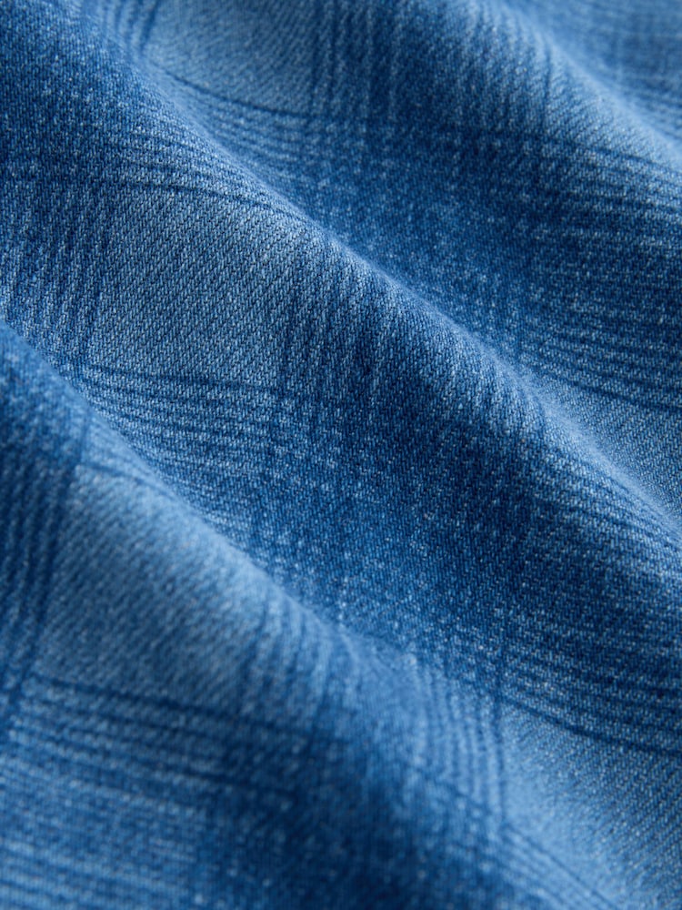 Blue Denim Belted Kilt Skirt - Image 6 of 7
