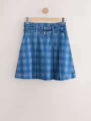 Blue Denim Belted Kilt Skirt - Image 7 of 7
